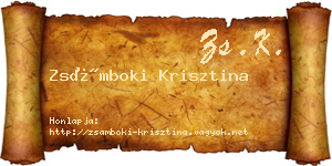 Zsámboki Krisztina névjegykártya