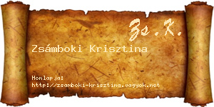 Zsámboki Krisztina névjegykártya